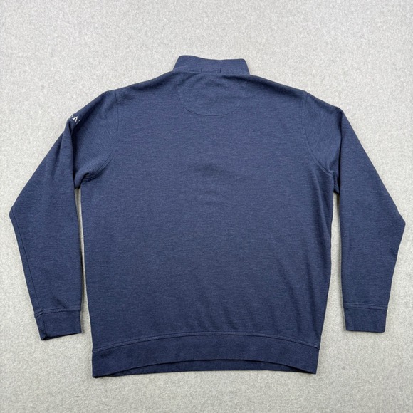 Peter Millar Sweater Mens Large Blue Performance Quarter Zip Golf Roark Logo - Picture 6 of 11